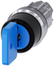 SIEMENS 3SU1050-4GL11-0AA0 Key-operated switch O.M.R, 22 mm, round, metal, high gloss, blue, key removal I+O+II