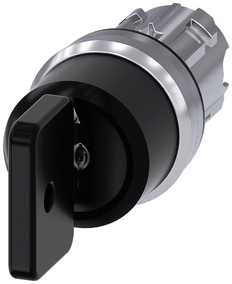 SIEMENS 3SU1050-4HL11-0AA0 Key-operated switch O.M.R, 22 mm round metal high gloss black key removal I+O+II