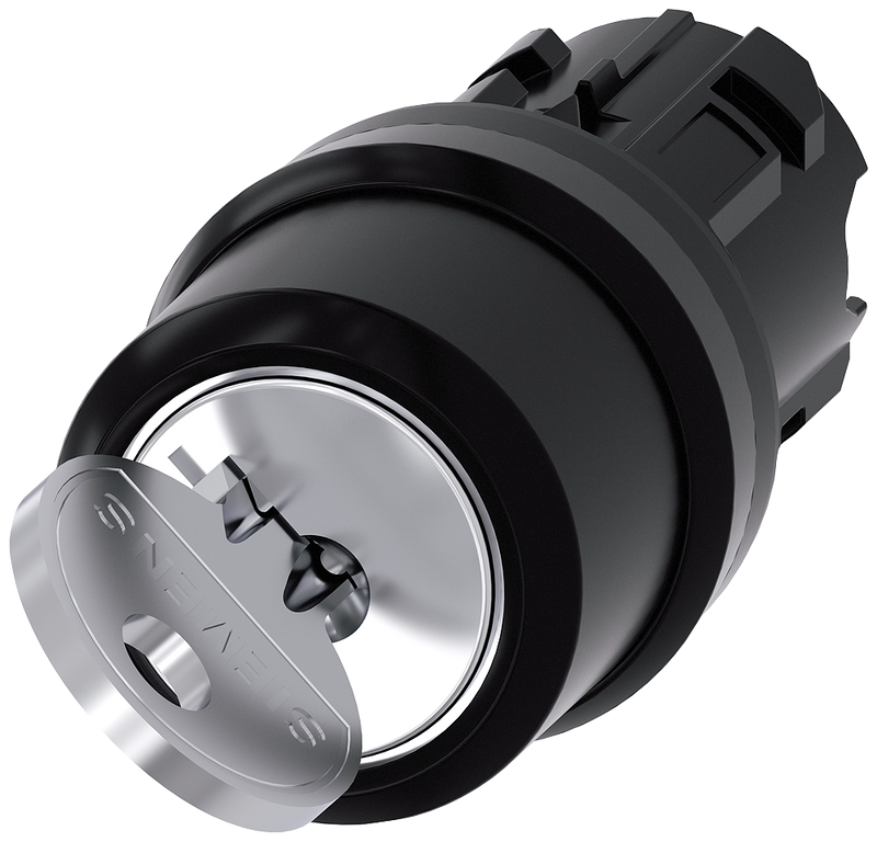 SIEMENS 3SU1000-4CC01-0AA0 Key-operated switch RONIS, 22 mm, round, plastic, key removal O