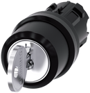 SIEMENS 3SU1000-4BL11-0AA0 Key-operated switch RONIS, 22 mm, round, plastic, key removal I+O+II