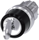 SIEMENS 3SU1050-4CL11-0AA0 Key-operated switch RONIS, 22 mm, round, metal, high gloss, key removal I+O+II