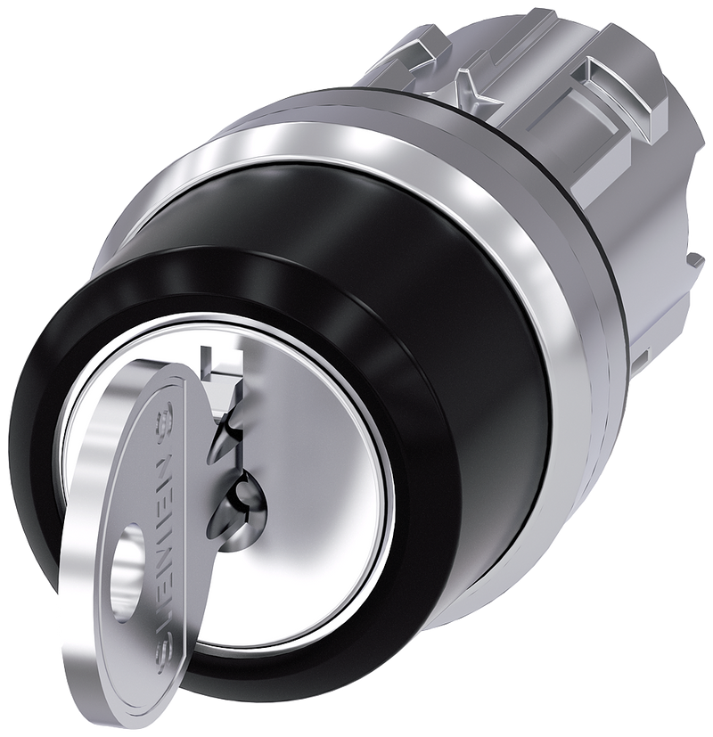 SIEMENS 3SU1050-4CL11-0AA0 Key-operated switch RONIS, 22 mm, round, metal, high gloss, key removal I+O+II