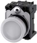 SIEMENS 3SU1103-6AA60-1AA0 Indicator light, 22 mm, round, plastic, white, lens, smooth, 110 V AC