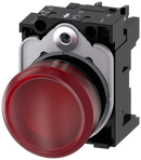 SIEMENS 3SU1103-6AA20-1AA0 Indicator light, 22 mm, round, plastic, red, lens, smooth, 110 V AC