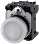 SIEMENS 3SU1102-6AA60-1AA0 Indicator light, 22 mm, round, plastic, white, lens, smooth, 24 V AC/DC