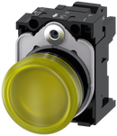 SIEMENS 3SU1102-6AA30-3AA0 Indicator light, 22 mm, round, plastic, yellow, lens, smooth, 24 V AC/DC