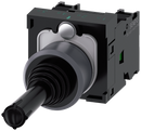 SIEMENS 3SU1130-7AC10-1NA0 Coordinate switch, 22 mm, round, metal front ring, black, horizontal, 1 NO, 1 NO