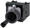 Siemens 3SU1130-7AC10-1NA0 Coordinate switch, 22 mm, round, plastic with metal front ring, black, 2 switch positions, horizontal, momentary contact type, without mechanical interlocking in O position, with holder, 1 NO, 1 NO, screw terminal