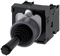 Siemens 3SU1130-7BC10-1NA0 Coordinate switch, 22 mm, round, plastic with metal front ring, black, 2 switch positions, horizontal, momentary contact type, with mechanical interlocking in O position, with holder, 1 NO, 1 NO, screw terminal