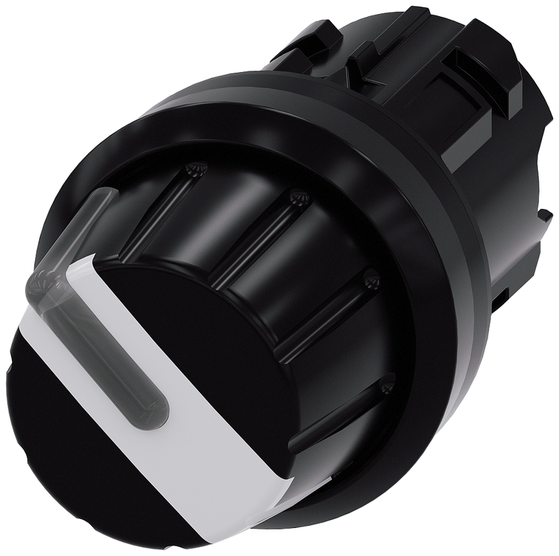 SIEMENS 3SU1002-2AF60-0AA0 Toggle switch, illuminable, 22 mm, round, plastic, black, white