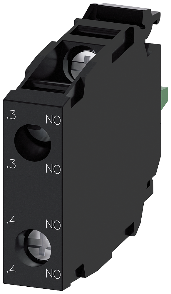 SIEMENS 3SU1400-1AA10-1NA0 Contact module with 2 contact elements, 2 NO, gold-plated contacts, screw terminal