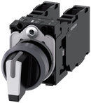 SIEMENS 3SU1130-2BL60-1LA0 Toggle switch illuminable 22 mm round metal front ring white 1 NO+1 NC 1 NO+1 NC