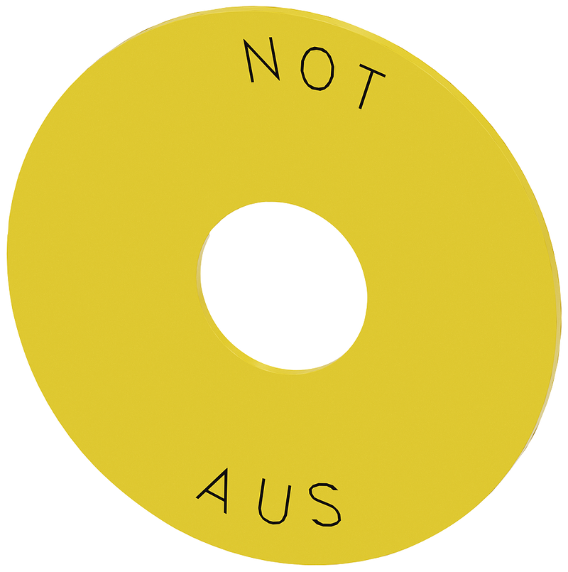 SIEMENS 3SU1900-0BB31-0AS0 Backing plate for Not-Halt, yellow, emergency stop, external diam. 75 mm, inside d. 22.5 mm
