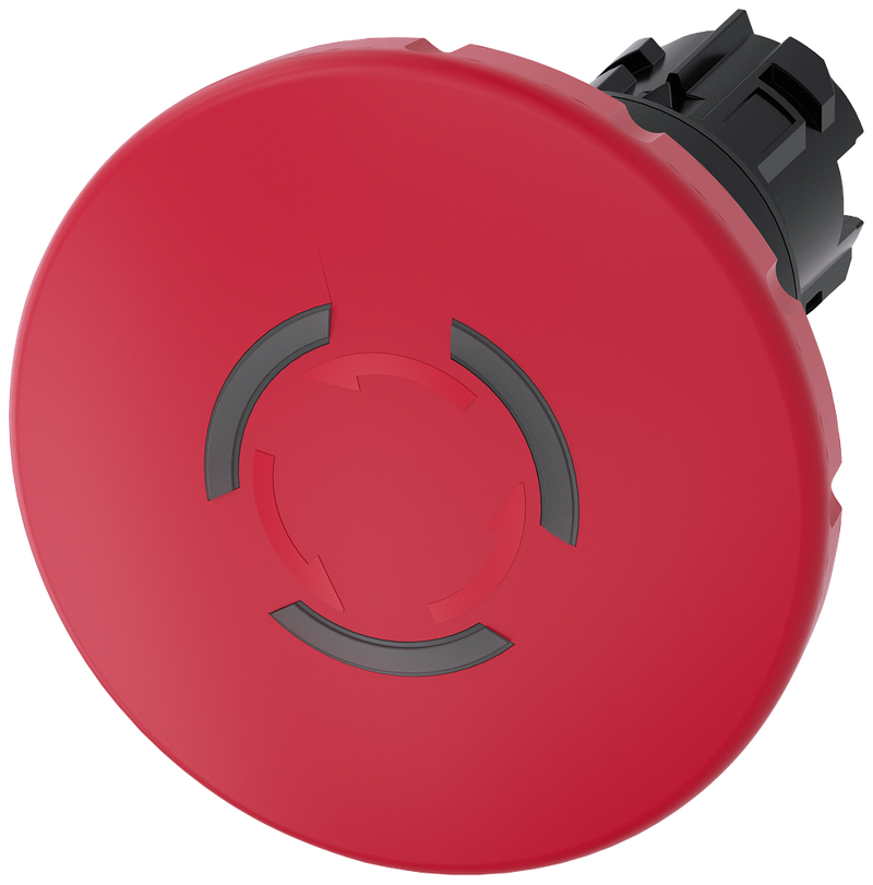 SIEMENS 3SU1001-1JB20-0AA0 Emergency stop mushroom pushbutton, illuminated, 22 mm, round, plastic, red, 60 mm