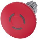 SIEMENS 3SU1051-1JB20-0AA0 Emergency stop mushroom pushbutton, illuminated, 22 mm, round, metal, high gloss, red, 60 mm