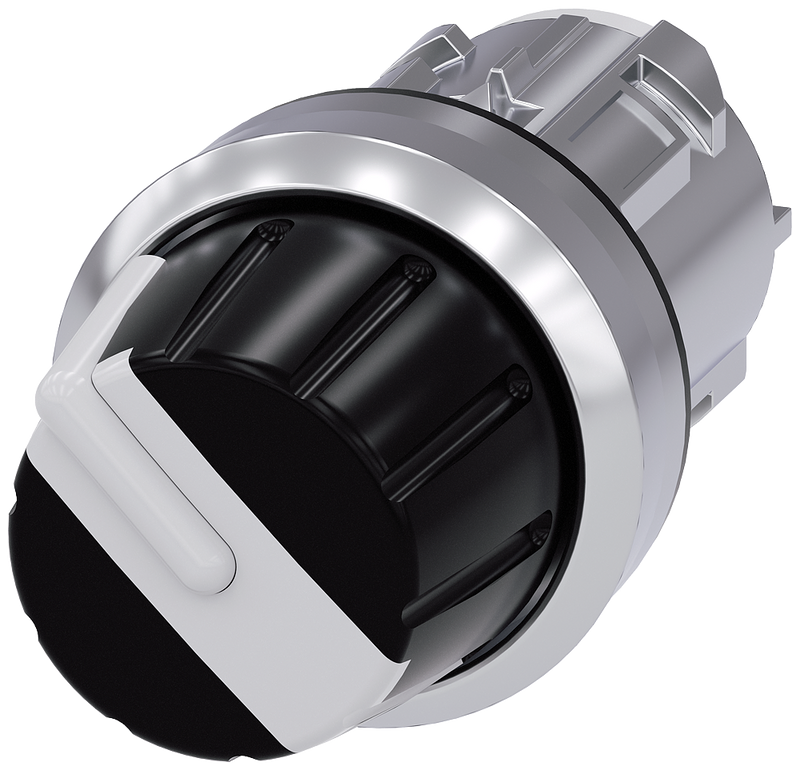 SIEMENS 3SU1050-2AS60-0AA0 Toggle switch, 22 mm, round, metal, high gloss, white, rotary knob