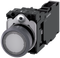 SIEMENS 3SU1133-0AB70-1FA0 Pushbutton illuminated 22 m round metal front ring clear button 1 NO + 1 NC 110 V AC