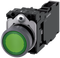 SIEMENS 3SU1133-0AB40-1FA0 Pushbutton illuminated 22 m round metal front ring green button 1 NO + 1 NC 110 V AC