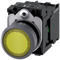 SIEMENS 3SU1133-0AB30-1BA0 Pushbutton illuminated 22 m round metal front ring yellow button 1 NO 110 V AC