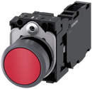 SIEMENS 3SU1130-0AB20-1FA0 Pushbutton, 22 mm, round, plastic with metal front ring, red, button, 1 NO + 1 NC