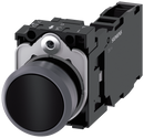 SIEMENS 3SU1130-0AB10-1FA0 Pushbutton, 22 mm, round, metal front ring, black, button, 1 NO + 1 NC