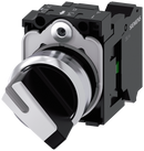 SIEMENS 3SU1150-2BF60-3BA0 Toggle switch, illuminable, 22 mm, round, metal, high gloss, white, 1 NO