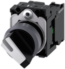 SIEMENS 3SU1130-2BF60-1BA0 Toggle switch, illuminable, 22 mm, round, metal front ring, black, white, 1 NO