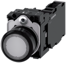 SIEMENS 3SU1106-0AB70-1FA0 Pushbutton, illuminated, 22 mm, round, plastic, clear, 1 NO + 1 NC, 230 V AC