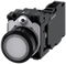 SIEMENS 3SU1106-0AB70-1FA0 Pushbutton, illuminated, 22 mm, round, plastic, clear, 1 NO + 1 NC, 230 V AC
