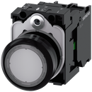 SIEMENS 3SU1103-0AB70-1BA0 Pushbutton, illuminated, 22 mm, round, plastic, clear, 1 NO, 110 V AC