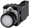 SIEMENS 3SU1103-0AB60-1FA0 Pushbutton, illuminated, 22 mm, round, plastic, white, 1 NO + 1 NC, 110 V AC