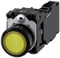 SIEMENS 3SU1106-0AB30-1FA0 Pushbutton, illuminated, 22 mm, round, plastic, yellow, 1 NO + 1 NC, 230 V AC