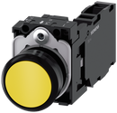 SIEMENS 3SU1100-0AB30-1FA0 Pushbutton, 22 mm, round, plastic, yellow, button, 1 NO + 1 NC