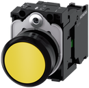 SIEMENS 3SU1100-0AB30-1BA0 Pushbutton, 22 mm, round, plastic, yellow, button, 1 NO