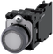 SIEMENS 3SU1132-0AB70-3FA0 Pushbutton illuminated 22 m round metal front ring clear button 1 NO + 1 NC 24 V AC/DC