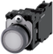 SIEMENS 3SU1132-0AB60-3FA0 Pushbutton illuminated 22 m round metal front ring white button 1 NO + 1 NC 24 V AC/DC