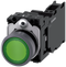 SIEMENS 3SU1132-0AB40-3FA0 Pushbutton illuminated 22 m round metal front ring green button 1 NO + 1 NC 24 V AC/DC