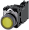 SIEMENS 3SU1132-0AB30-3FA0 Pushbutton illuminated 22 m round metal front ring yellow button 1 NO + 1 NC 24 V AC/DC