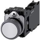 SIEMENS 3SU1130-0AB60-3FA0 Pushbutton, 22 mm, round, plastic with metal front ring, white, button, 1 NO + 1 NC