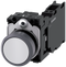SIEMENS 3SU1130-0AB60-3FA0 Pushbutton, 22 mm, round, plastic with metal front ring, white, button, 1 NO + 1 NC
