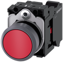 SIEMENS 3SU1130-0AB20-3CA0 Pushbutton, 22 mm, round, plastic with metal front ring, red, button, 1 NC