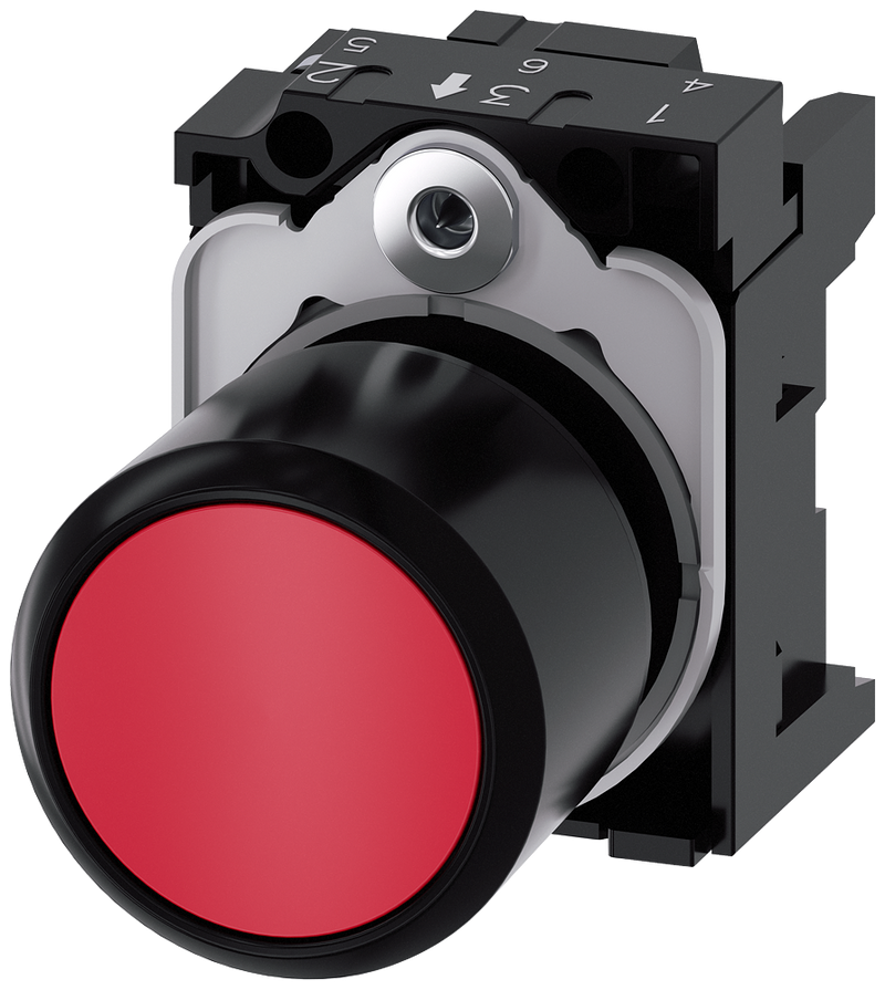 SIEMENS 3SU1200-0EB20-0AA0 Pushbutton, 22 mm, round, plastic, red, button