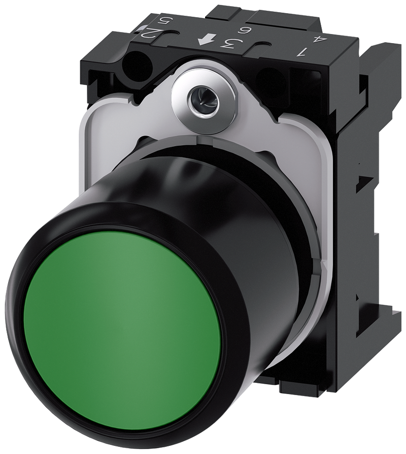 SIEMENS 3SU1200-0EB40-0AA0 Pushbutton, 22 mm, round, plastic, green, button