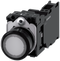 SIEMENS 3SU1102-0AB70-3FA0 Pushbutton, illuminated, 22 mm, round, plastic, clear, 1 NO + 1 NC, 24 V AC/DC