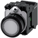 SIEMENS 3SU1102-0AB70-3BA0 Pushbutton, illuminated, 22 mm, round, plastic, clear, 1 NO, 24 V AC/DC