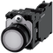 SIEMENS 3SU1102-0AB60-3FA0 Pushbutton, illuminated, 22 mm, round, plastic, white, 1 NO + 1 NC, 24 V AC/DC