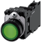 SIEMENS 3SU1102-0AB40-3FA0 Pushbutton, illuminated, 22 mm, round, plastic, green, 1 NO + 1 NC, 24 V AC/DC