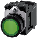 SIEMENS 3SU1102-0AB40-3BA0 Pushbutton, illuminated, 22 mm, round, plastic, green, 1 NO, 24 V AC/DC