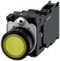 SIEMENS 3SU1102-0AB30-3FA0 Pushbutton, illuminated, 22 mm, round, plastic, yellow, 1 NO + 1 NC, 24 V AC/DC