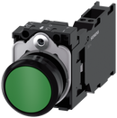 SIEMENS 3SU1100-0AB40-3FA0 Pushbutton, 22 mm, round, plastic, green, button, 1 NO + 1 NC